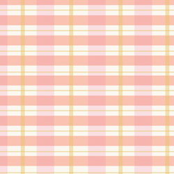 Party Plaid in Melon and Yellow on Ivory