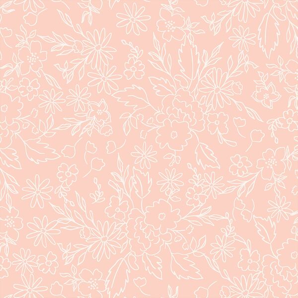 Floral Sketch in Rose