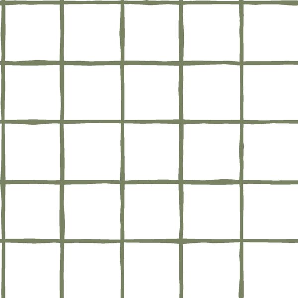 Windowpane in Olive on White