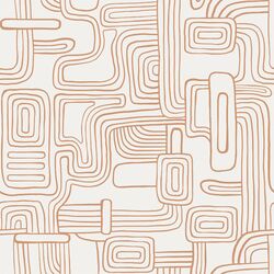 Organic Lines in Tawny on Off White