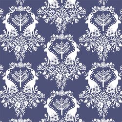 Cottontail Damask in Indigo