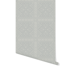 Dotted Tile in Cream on Grey