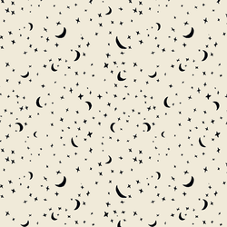 Celestial Stars in Midnight on Cream
