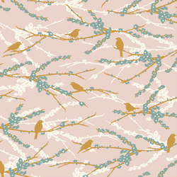 Little Aviary Sparrows in Pink Cloud