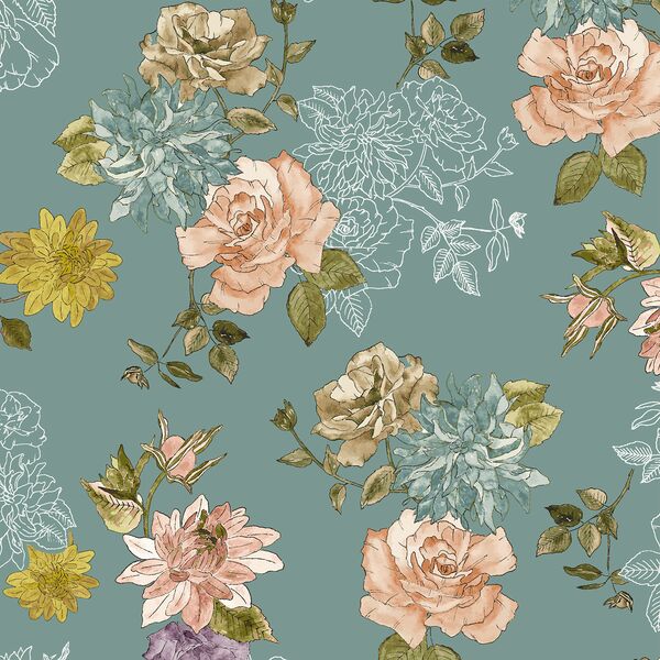 Dahlia Rose in Dusty Aqua