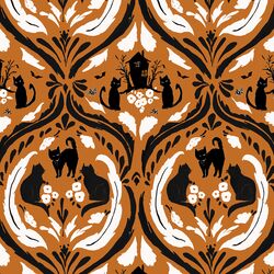 Folk Cats in Pumpkin