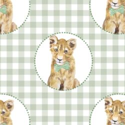 Boy Cub Wreath on Gingham Check in Succulent Green