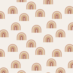Small Retro Rainbows in Pink and Mustard