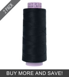 Black (9150-4000) - Silk Finish Cotton 50wt - 2000 Yards (2 Pack)