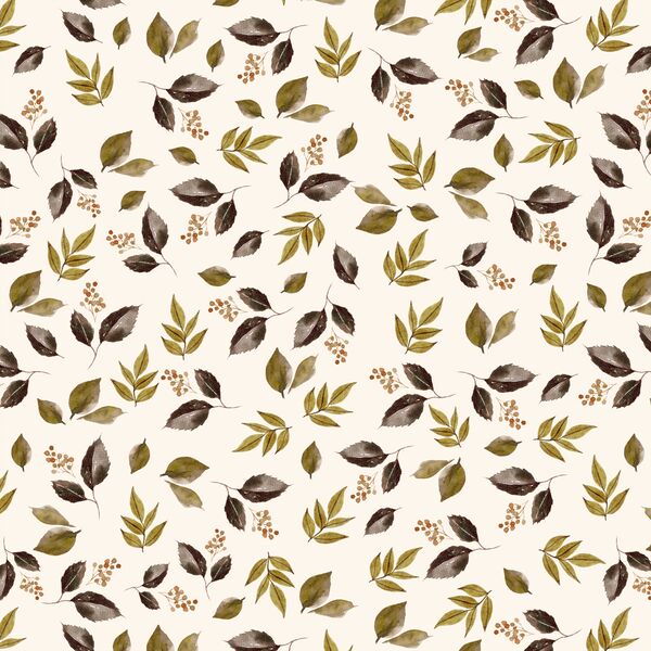 Falling Leaves in Soft Ivory