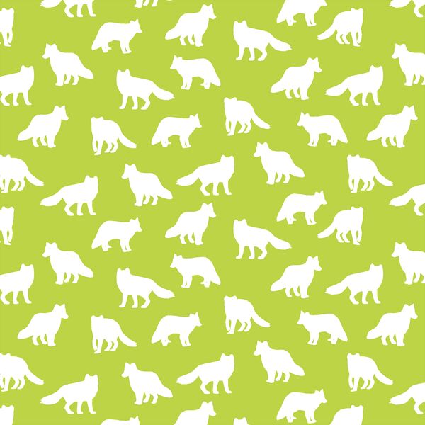 Little Fox Silhouette in Lime