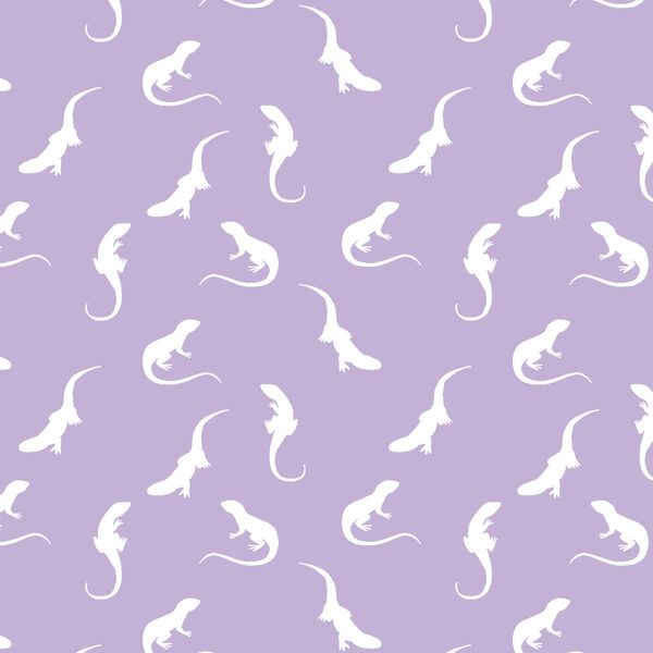 Iguana Silhouette in Lilac