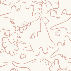Large Jurassic Friends in Prehistoric Pink on Bone