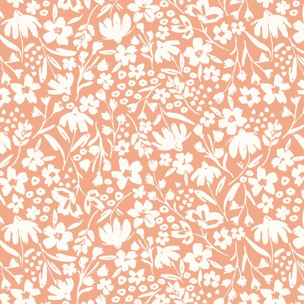 Spring Silhouette in Ivory on Coral Sands