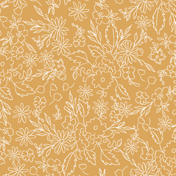 Floral Sketch in Warm Honey