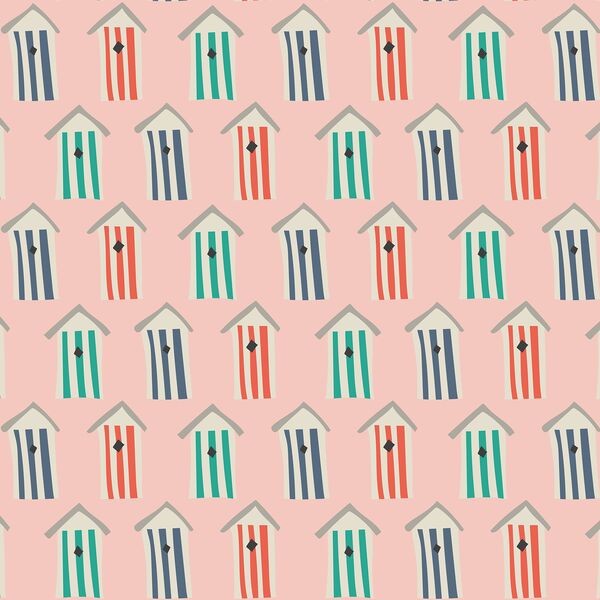Beach Huts in Pink Sand