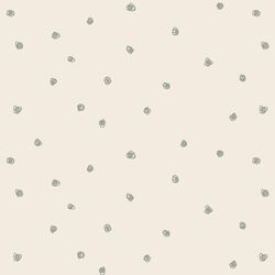 Squiggle Dots in Sage Green on Egret
