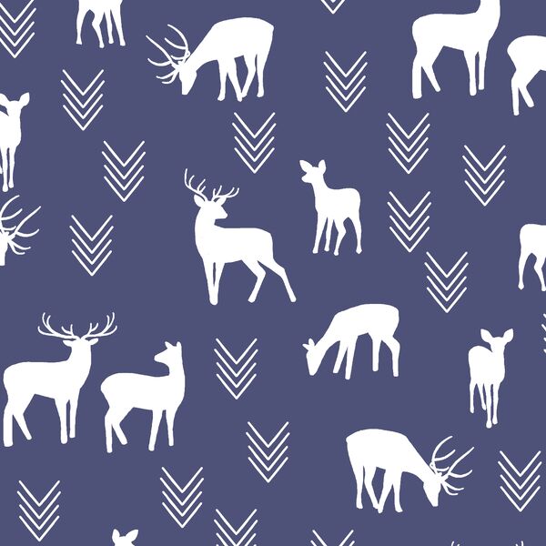 Deer Silhouette in Indigo