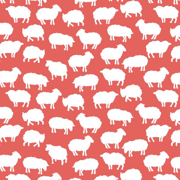 Sheep Silhouette in Salmon