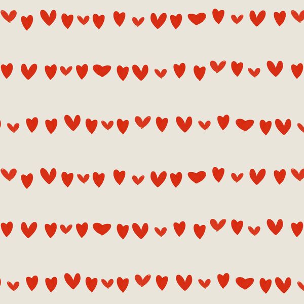 Large Striped Hearts in Ivory