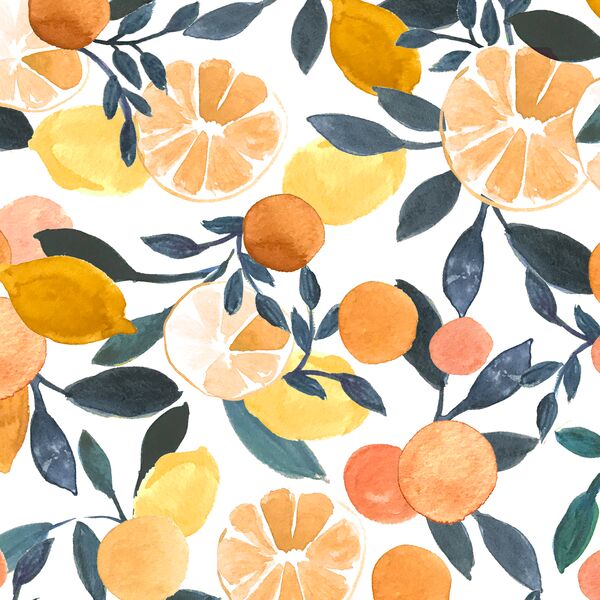 Citrus Paradise in White