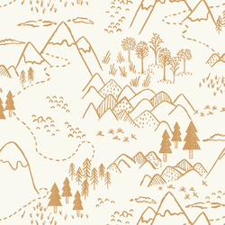 Mountain Top in Ochre on Cream