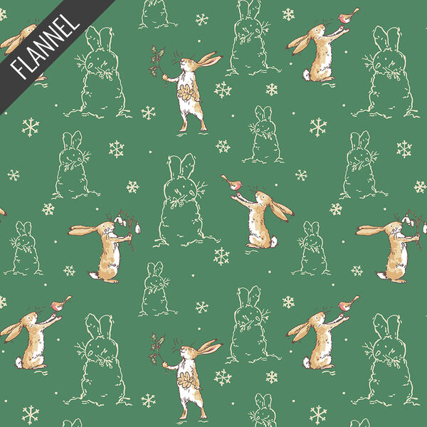Bunnies Flannel in Forest