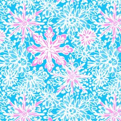 Poinciana Snowflakes in Biscayne Blue