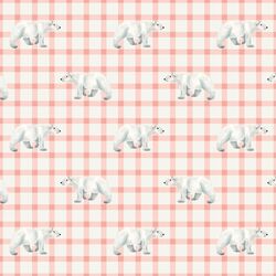 Little Polar Bear in Pink Plaid