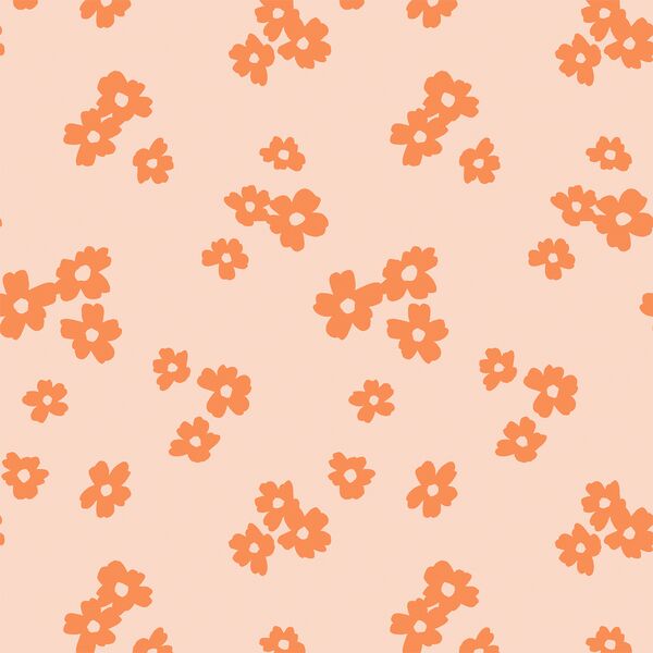 Large Fleur-fetti in Tangerine on Pink