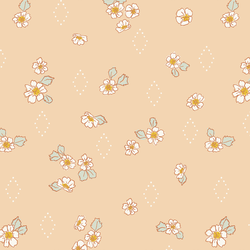 Ditsy Strawberry Flower in Champagne