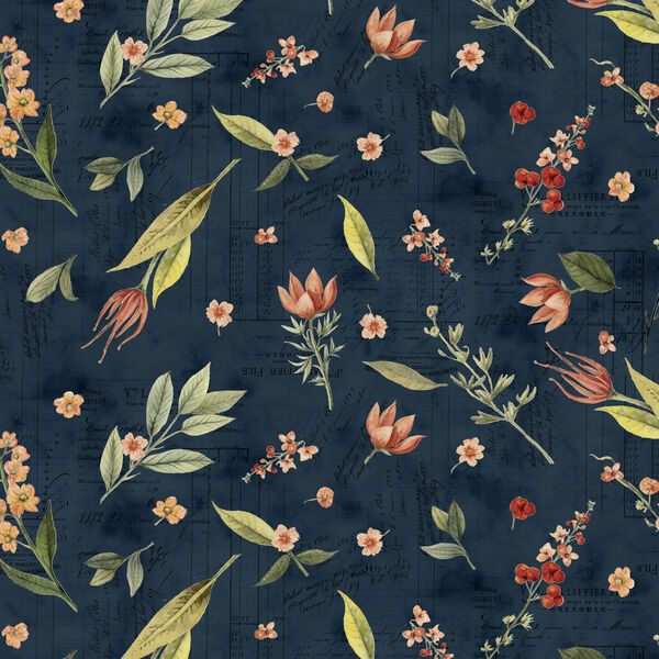 Floral Toss in Navy