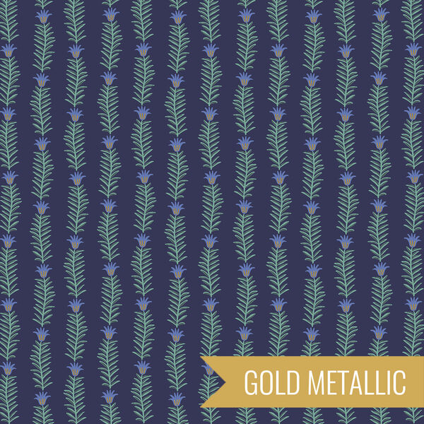Rousseau Vine in Navy Metallic