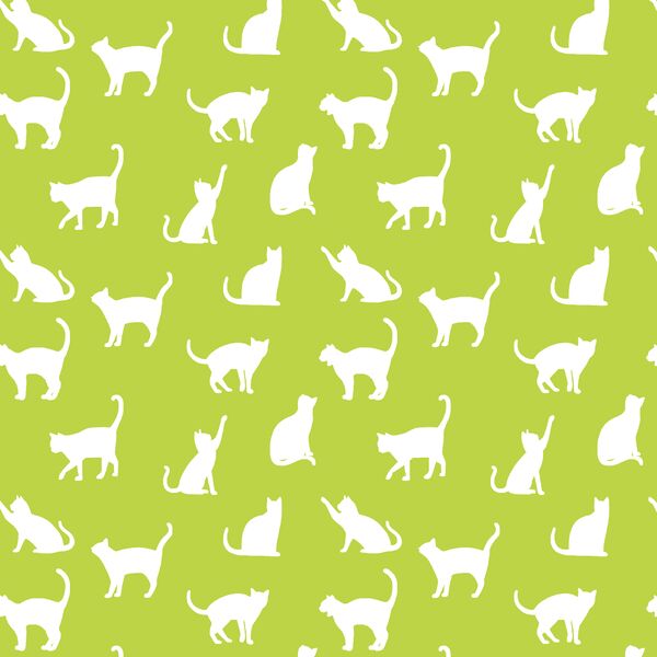 Cat Silhouette in Lime