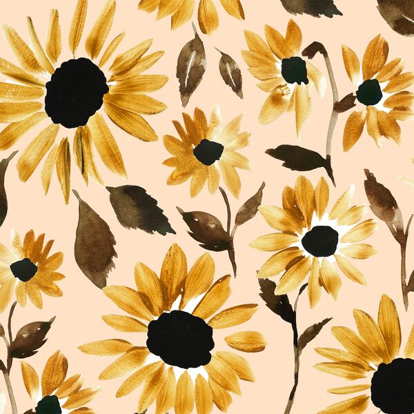Blooming Sunflowers in Glowing