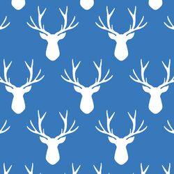 Stag Silhouette in Cerulean