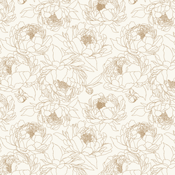 Sketched Garden in Antique Brass on Alabaster