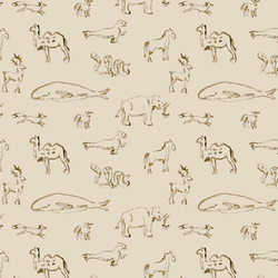 Sketched Menagerie in Sand