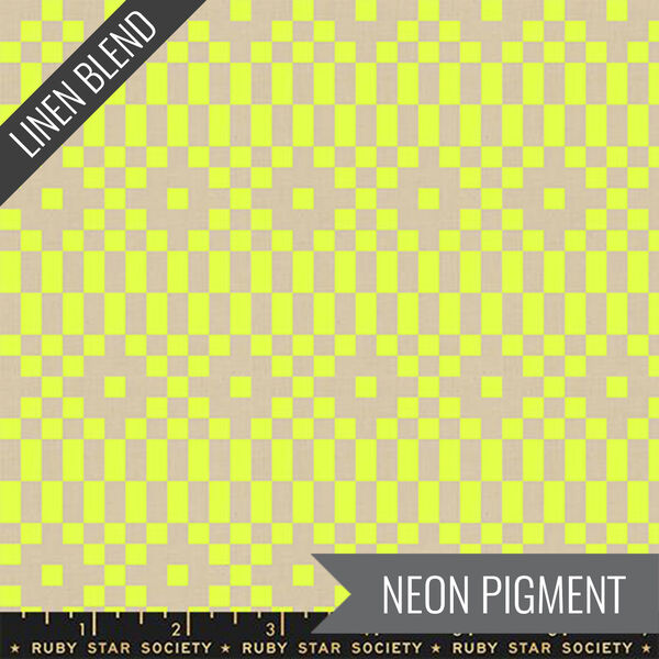 Bitmapped Linen in Neon Yellow