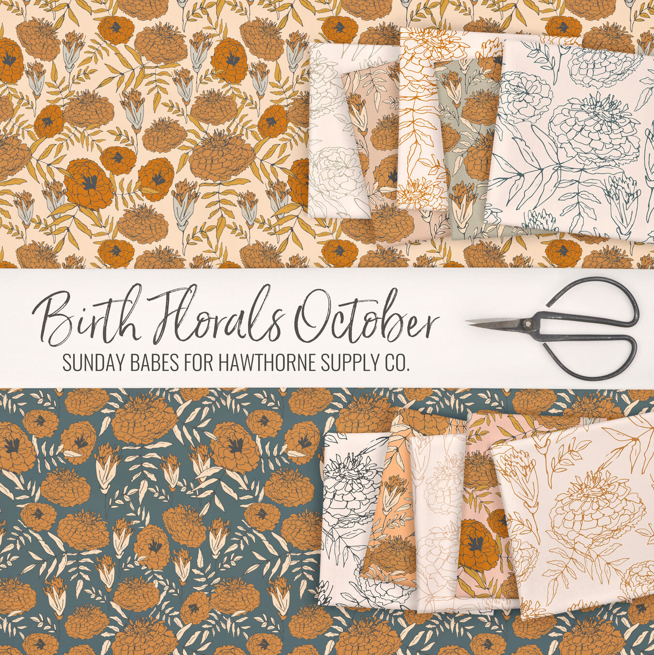 Birth Florals October Poster Image