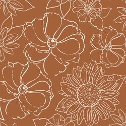 Large Sketched Floral in Boho Brown