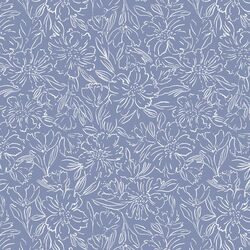 Sketched Blooms in Twilight Blue