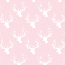 Little Deer Silhouette in White on Soft Pink