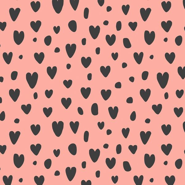 Spotty Hearts in Warm Pink