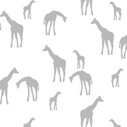 Giraffe Silhouette in Pebble on White