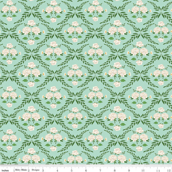 Trellis Damask in Mint
