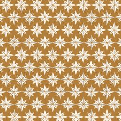 Stars in Cream on Golden Yellow