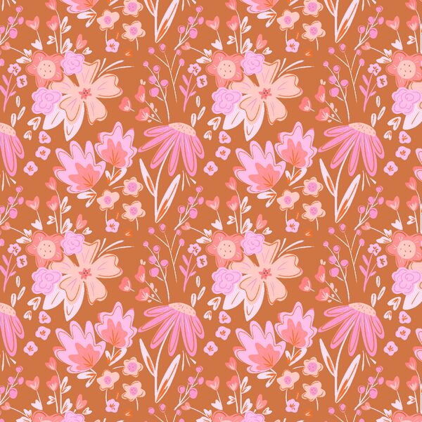 Blissful Floral in Burnt Orange