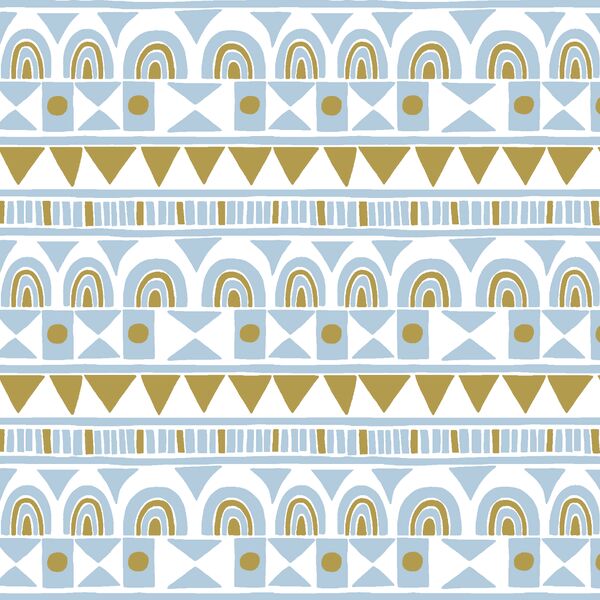 Modern Mosaic in Gold and Sky