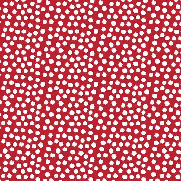 Painted Dot in White on Red Apple